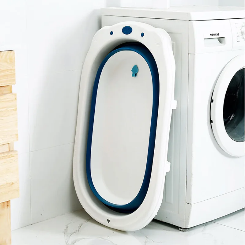 Baby tub home baby folding tub thickened large children's bath tub newborn bath barrel supplies  7