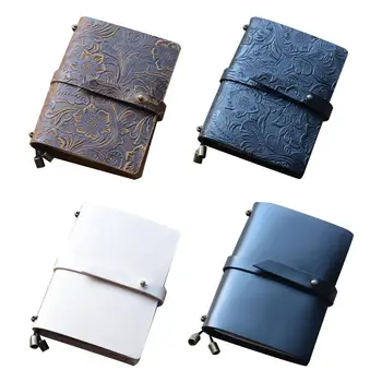 

Vintage Leather Travel Journal Notebook Diary Embossed Carved Notepad Sketchbook