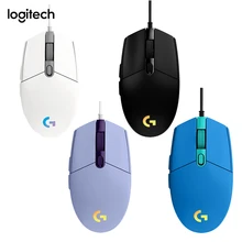 Rato do jogo de logitech g102 lightsync 6 botões programáveis 200-8000 dpi luz rgb ajustável usb prendido ratos para jogos de pubg