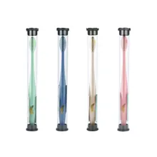 1 шт. зубная щетка из натурального бамбука, пшеницы, зеленого цвета, для защиты здоровья, отбеливающая мягкая меховая зубная щетка для путешествий, инструменты для чистки полости рта