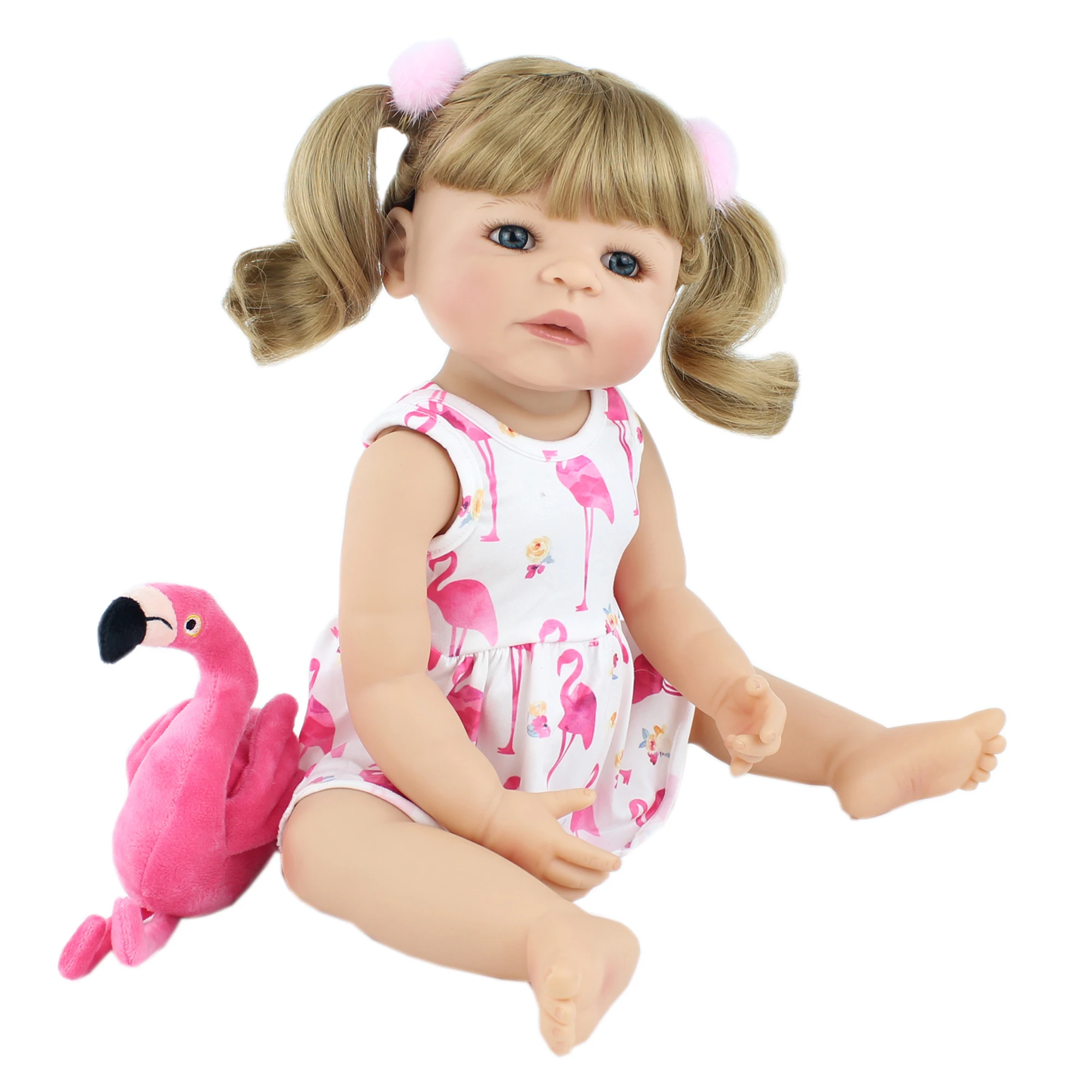55 см силиконовый Reborn Baby Doll игрушка для девочки блондинка принцесса малыш живой