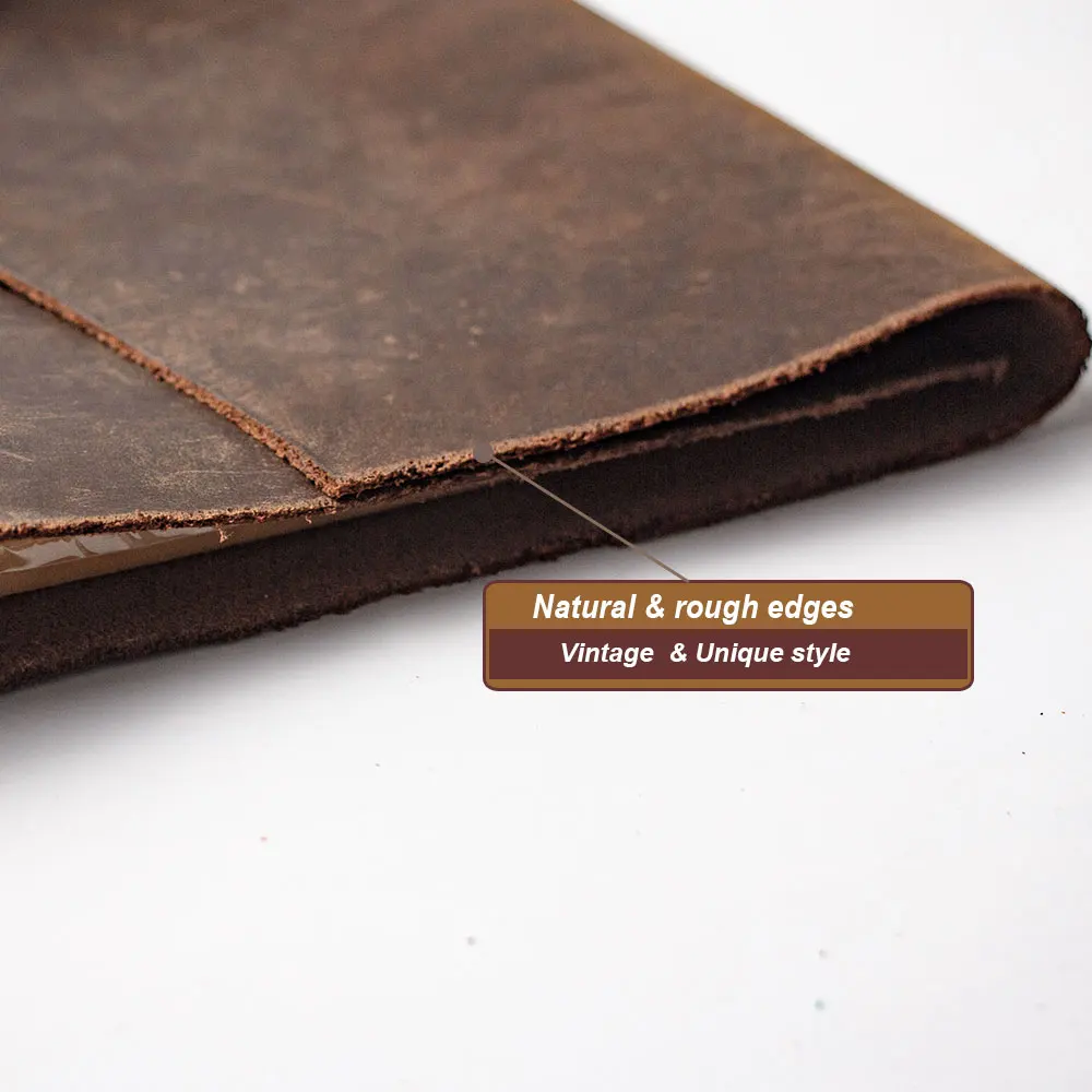 Junetree Caderno Vintage Viajantes Couro Legítimo Diário Artigos de Papelaria Material de Escritório - Imagem 4