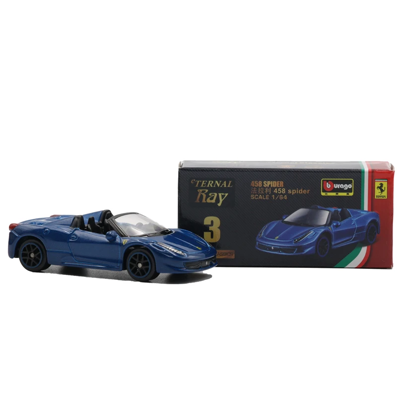 1:64 Bburago Eternal Ray Ferrari 458 Spider blue Diecast модель автомобиля|Наземный транспорт| |