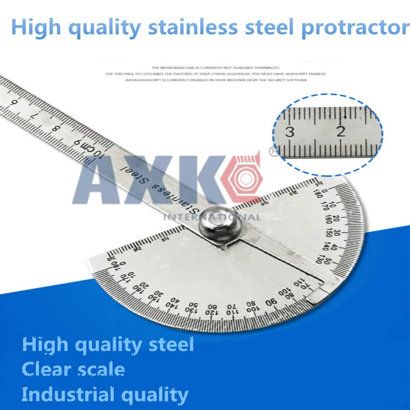 Высококачественная угловая линейка из нержавеющей стали 180 градусов 0-10 см