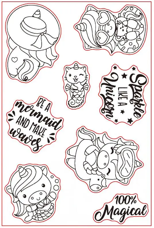 unicorn Transparent Clear Silicone Stamp/Seal for DIY scrapbooking/photo album Decorative clear stamp A049 | Дом и сад