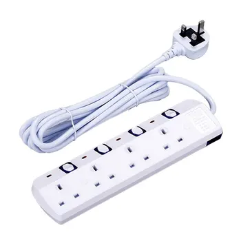 

British Standard Power Strip British Standard Power Strip White Three-Meter Line Three-Position Jack