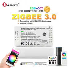 zigbee remote control RGB WW/CW Led Controller DC12/24V led strip controller smart Voice control work with amazon echo plus LED(China)