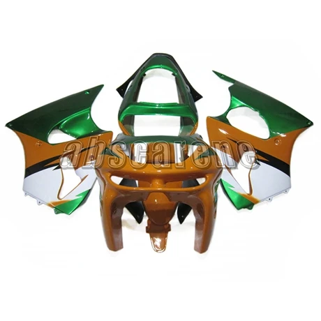 МОТОЦИКЛ ABS пластик Полный обтекатели для Кавасаки ZX6R ZX-6R 1998 1999 98 99 ковбочки оранжевый жемчуг зеленый белый кузов