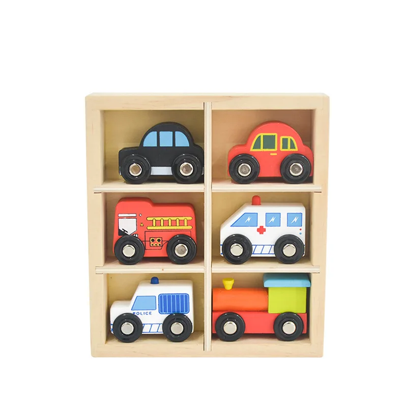 

Creative Children Wooden Small Car Toy Rail Car Traffic Instructions Toy Car 3-6-Year-Old Educational Toy