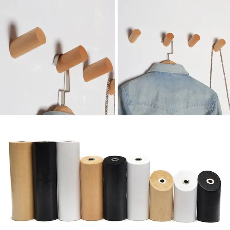 Крючок для пальто из натурального дерева с креплением на прихожую вешалка для шляп шарф Сумочка держатель для ключей