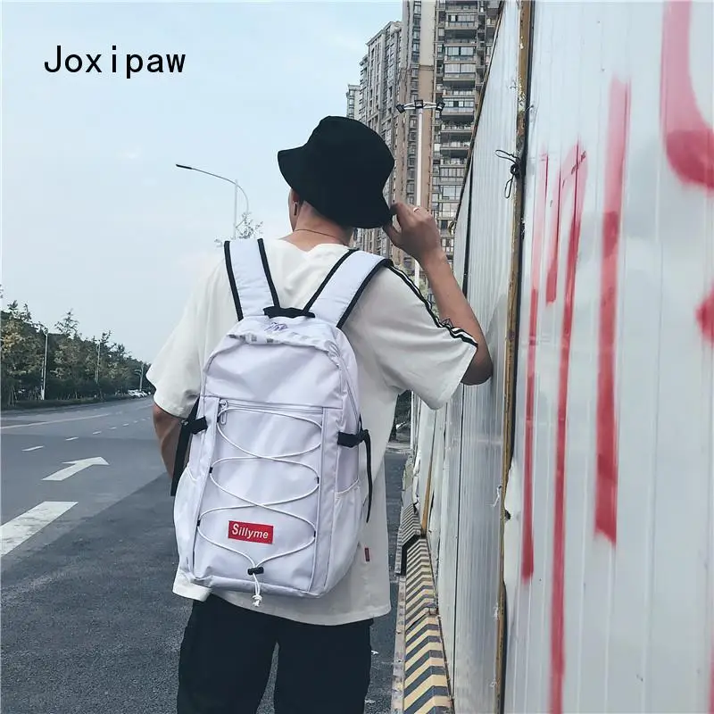 

Unisex Fashion Trend Backpack Korean School Bag Female Personality Student Canvas Travel Backpack Large Capacity Casual Backpack