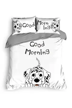 

Cute cat dog animal print double bedding set 4/4 pcs bedding duvet cover sheet pillowcase set 100% natural cotton bed linen