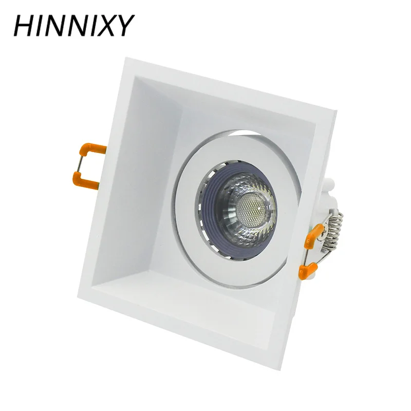 Hinnixy квадратный двойные кольца с антибликовым покрытием установки светильники MR16 GU10 85-265 V 90 мм Вырезать отверстие глубоко вогнутой