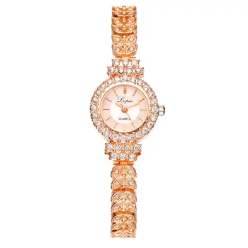 

Fashion Women Dress Watches Luxury Crystal Bracelet Quartz Wristwatch Rose Gold Casual Watch Relogio Feminino Clock