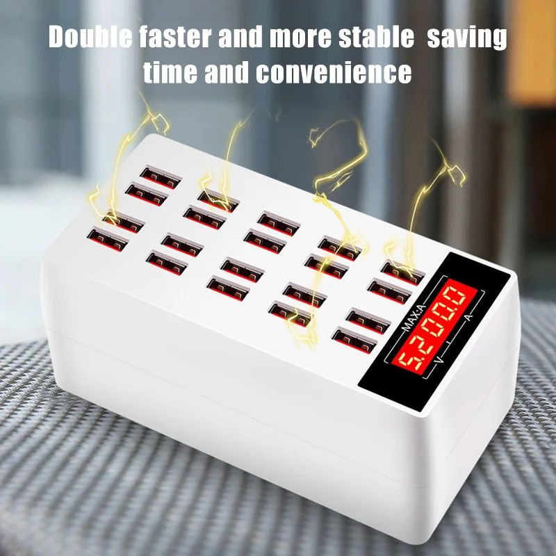 20-Порты 100W usb-хаб телефон Зарядное устройство с светодиодный Дисплей зарядный док-станция адаптер VDX99