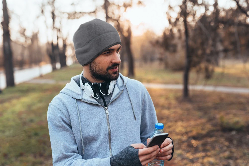 Winter Running Beanies Thermal Fleece 