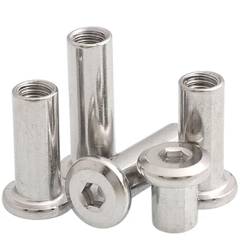 

10pcs M5 Allen beveled nuts hex socket flat head hypotenuse furniture nut nickel plated 6mm outer diameter 8mm-20mm long