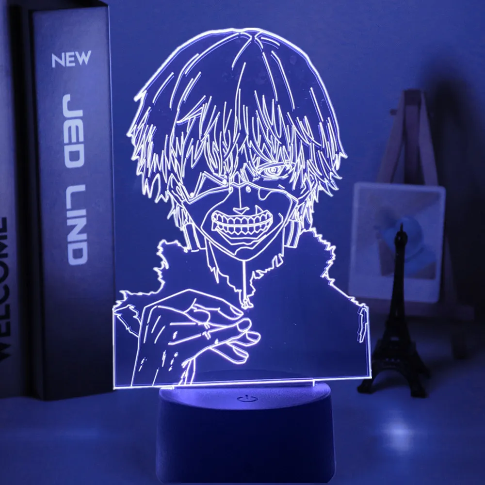 

Anime 3d Lamp Tokyo Ghoul Ken Kaneki for Bedroom Decor Nightlight Cool Birthday Gift Acrylic Led Night Light Tokyo Ghoul
