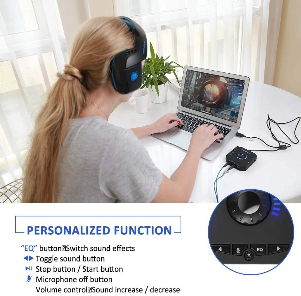 External Sound Card USB Audio Adapter with 3 5mm Headphone and Microphone Jack Volume Control Stereo Sound Card Plug Play