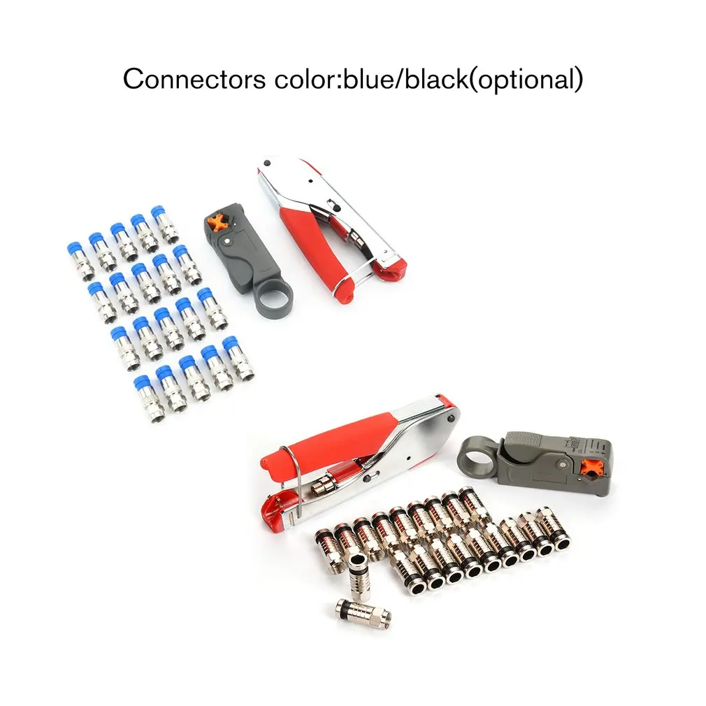 Cable Plier Crimper Stripping Crimping Pliers With Compression Connectors Coaxial Cable Manual Crimping Tool Set Kitdiscount