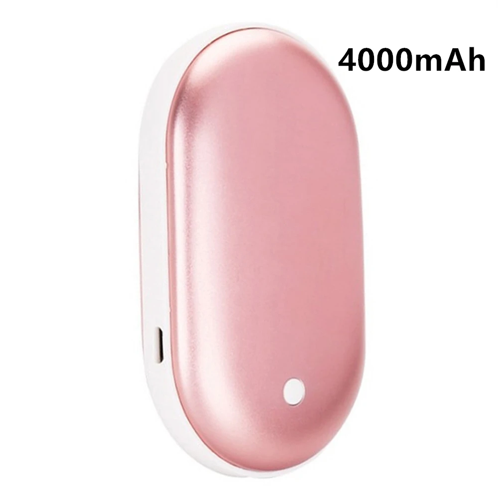 Rose Gold 4000mAh Внешний аккумулятор грелка для рук USB перезаряжаемая грелка для рук портативная электрическая грелка Нагреватель долговечная карманная мини-грелка быстрый нагрев - Цвет: Rose Gold 4000mAh