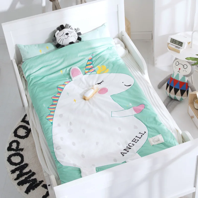 Home bed baby sleeping bag Cotton+ soft fleece Boy Girl Child fleabag AB side fox bear mothercare kids body cover 70*150cm