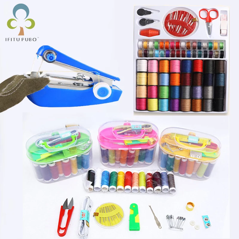 

Mini Portable Sewing Machine Portable Sewing Machine Color Sewing Machine Line Set Home Sewing DIY Multi-function Sewing Box ZXH