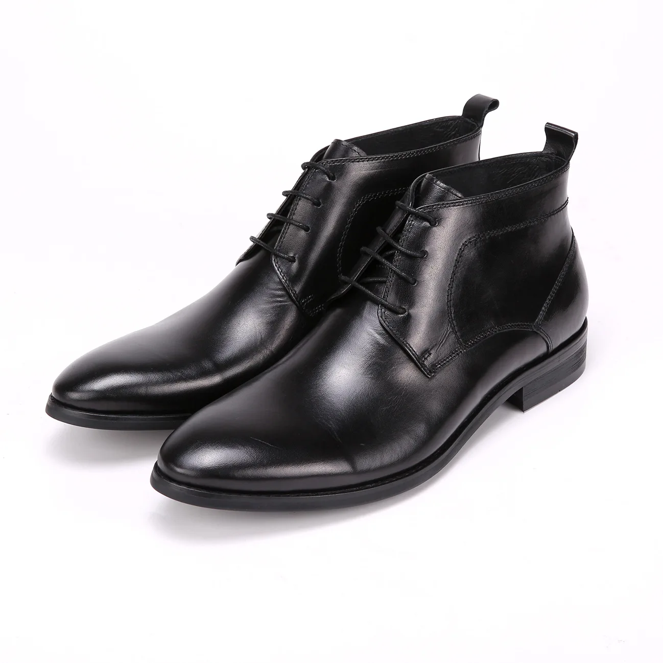 

Trend Men Slip-ons Boots Men Botas Hombre Short Cowhide Formal Wear Black Brown Work Shoes Leather Leather Shoes