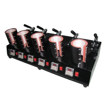 

Manual Five Stations Single Temperature Controller Digital 5in1 Cup And Ceramic Mug DIY Gift Heat Press Machine