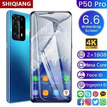 

SOYES P50 Pro 6.6 Inch Waterdrop Screen Cell Phones Global Version Android 5000mAh 16GB ROM Smartphones Face ID Unlocked Phone