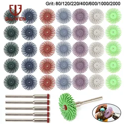 Kit de disques à poils radiaux 1 '', brosse Abrasive, tige de 3mm à 2.35mm, roue de polissage pour Dremel, accessoires d'outils rotatifs 