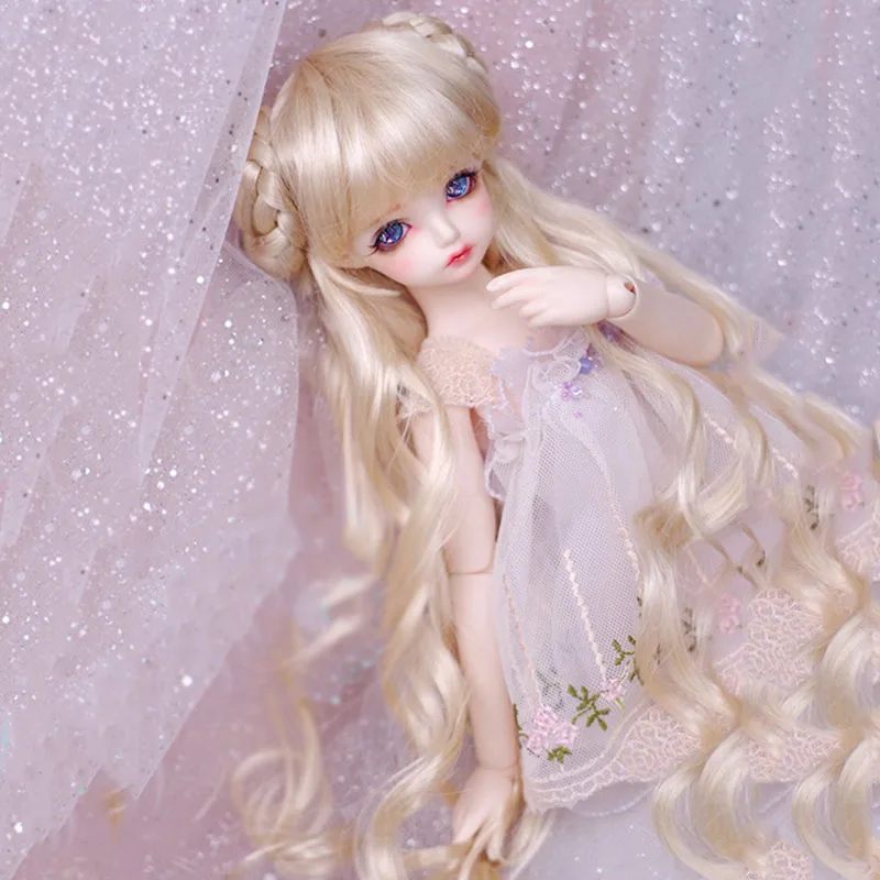 Bybrana BJD кукла имитация мохера парик 1/3 1/4 1/6 гигантский детский светильник Золотой коричневый длинные вьющиеся волосы