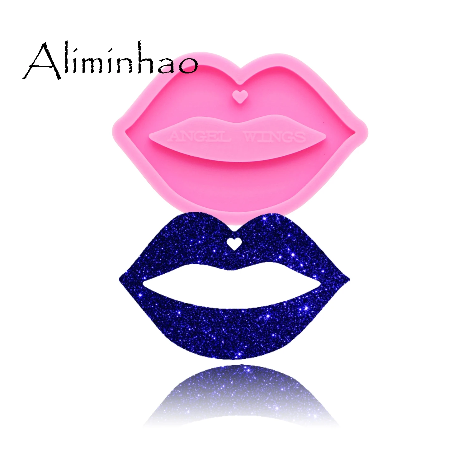 Pink 1pc DY0170 блестящие губы силиконовые формы DIY Форма для эпоксидной смолы кремния рот брелок ремесло пользовательские формы - Цвет: Pink 1pc