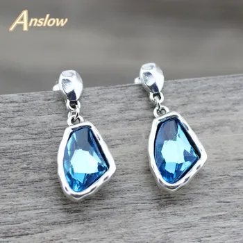Anslow Fashion Perhiasan Retro Pesona Wanita WANITA Drop Tidak Teratur Crystal Anting-Anting Asli Desain Anting-Anting Untuk Pernikahan LOW0148AE
