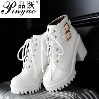 

Women Boots Soft Leather Outdoor Shoes Motorcycle Street Outdoor Style Girls High Boots Fashion Women Thicken Warm Boots