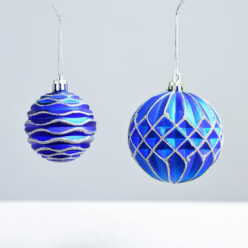 Декоративный подвесной шар, синий матовый шар в коробке, украшение ...