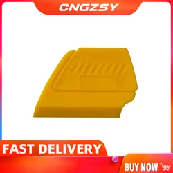 Mini grattoir professionnel pour pose de teinte de fenêtre, en ABS jaune, dur, Mini, raclette tranchante, grattoir à bulles pour Contour de coin A14 