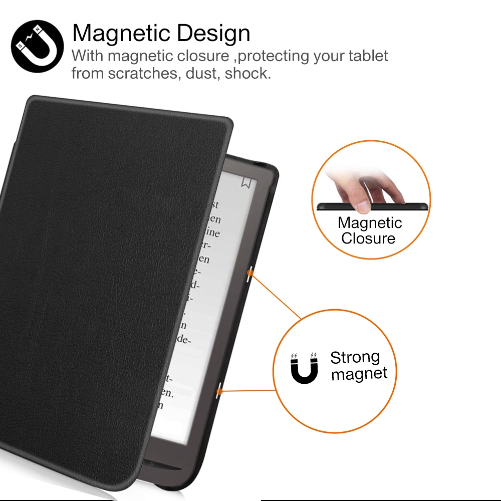 Магнитная чехол для PocketBook 740 7,8 дюймов InkPad 3 E-Book Авто/Пробуждение Tablet Case + подарки