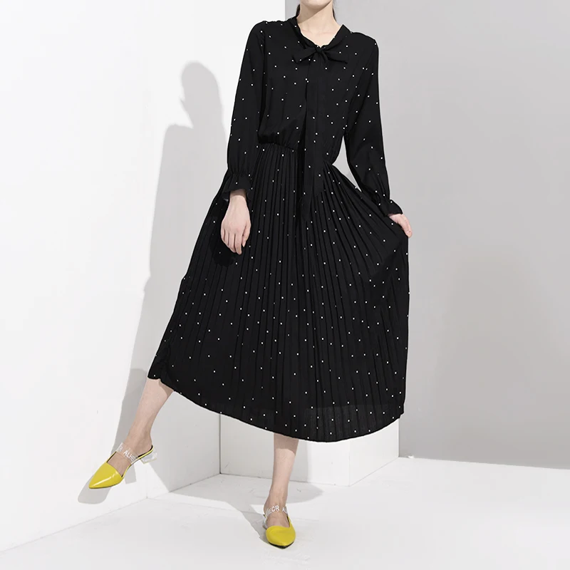 LANMREM Новая модная женская рубашка с длинными рукавами женские толстовки Vestido осенне-зимний набор шарфов платья JA23601