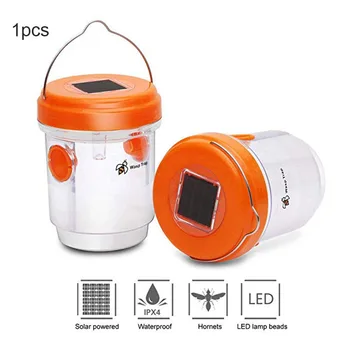 

1/2 Pcs Solar Powered Wasp Trap with UV LED Light Reusable Outdoor Bees Fly Bugs Catcher Killer HFing