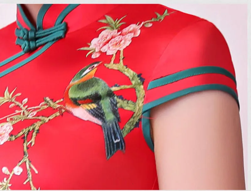 Sheng Coco желтый Восточный стиль платья Длинные Cheongsam банкет вечернее платье свадебное Qipao Китайский леди цветочный принт Qi