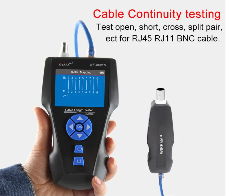 lan cable continuity tester Noyafa NF-8601S Lan Cable Tester Multifunction TDR Length With PoE/PING/Port Voltage Wiremap Tracker Cable Length Tester imbaprice network cable tester