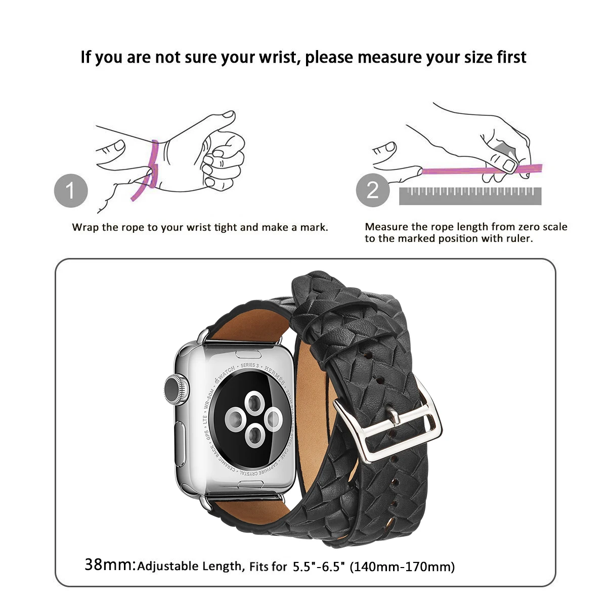 Кожаный ремешок для часов apple watch 4 ремешка 44 мм/40 мм correa apple watch 42 мм/38 мм двойной тур Браслет ремешок для часов Iwatch 54 3 21