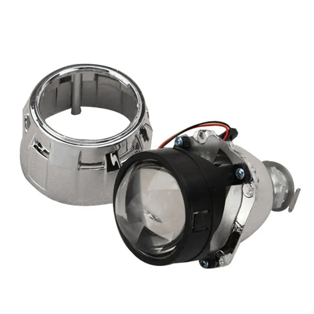 2,5 дюймов налобный фонарь H1 H3 H4 H7 H11 9005 ксенон мини Биксенон HID прозрачный проектор крышка объектива фара с защитным кожухом на заказ серебро