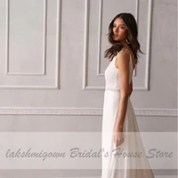 Simple Lace Chiffon Long Wedding Dresses Chic Boho Bridal Reception Boda Wedding Party Gowns 2024 Robe Mariage Customized 2