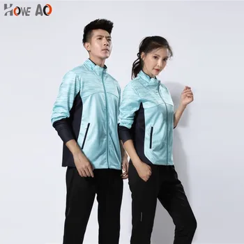 

HOWE AO Men Autumn/winter long sleeved badminton coat, fast dry table tennis sports jerseys, ping pong tennis jerseys