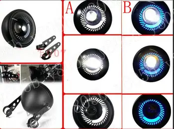 

Motorcycle LED HeadLight + Mounting For Honda Yamaha Suzuki Kawasaki Bobber Custom Chopper Cruisers Street Bike