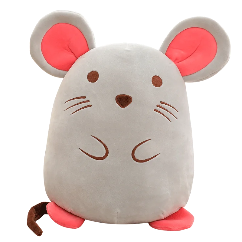 Плюшевая игрушка кукла кровать кукла с подушкой для сна Милая мышь из зодиака для детей на день рождения Мультфильм пират мышь - Цвет: Standing gray