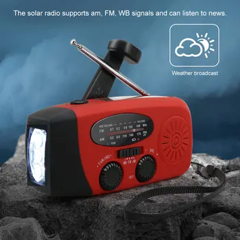 

Hand Crank Digital FM Radio Speaker Portable Radio Receiver Aluminum LCD Stereo Loudspeaker Support Micro TF Card