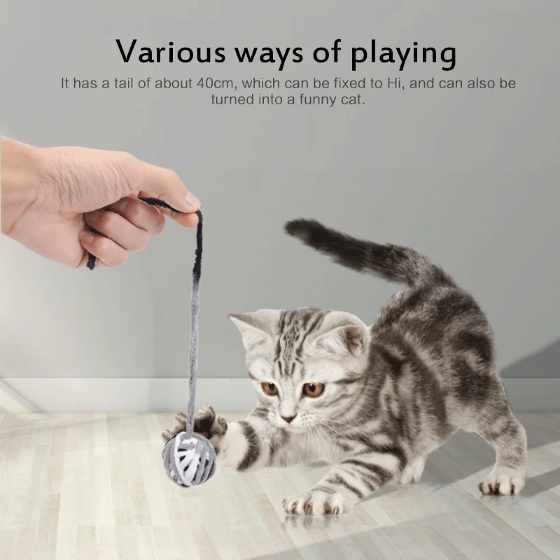 Hairball Fabric Ball Trailer Toy Pet Dog Cat Kitten Trailer Play Play Chew Rattle Scratch Interactive Rope Toy Pet Supplies Cat